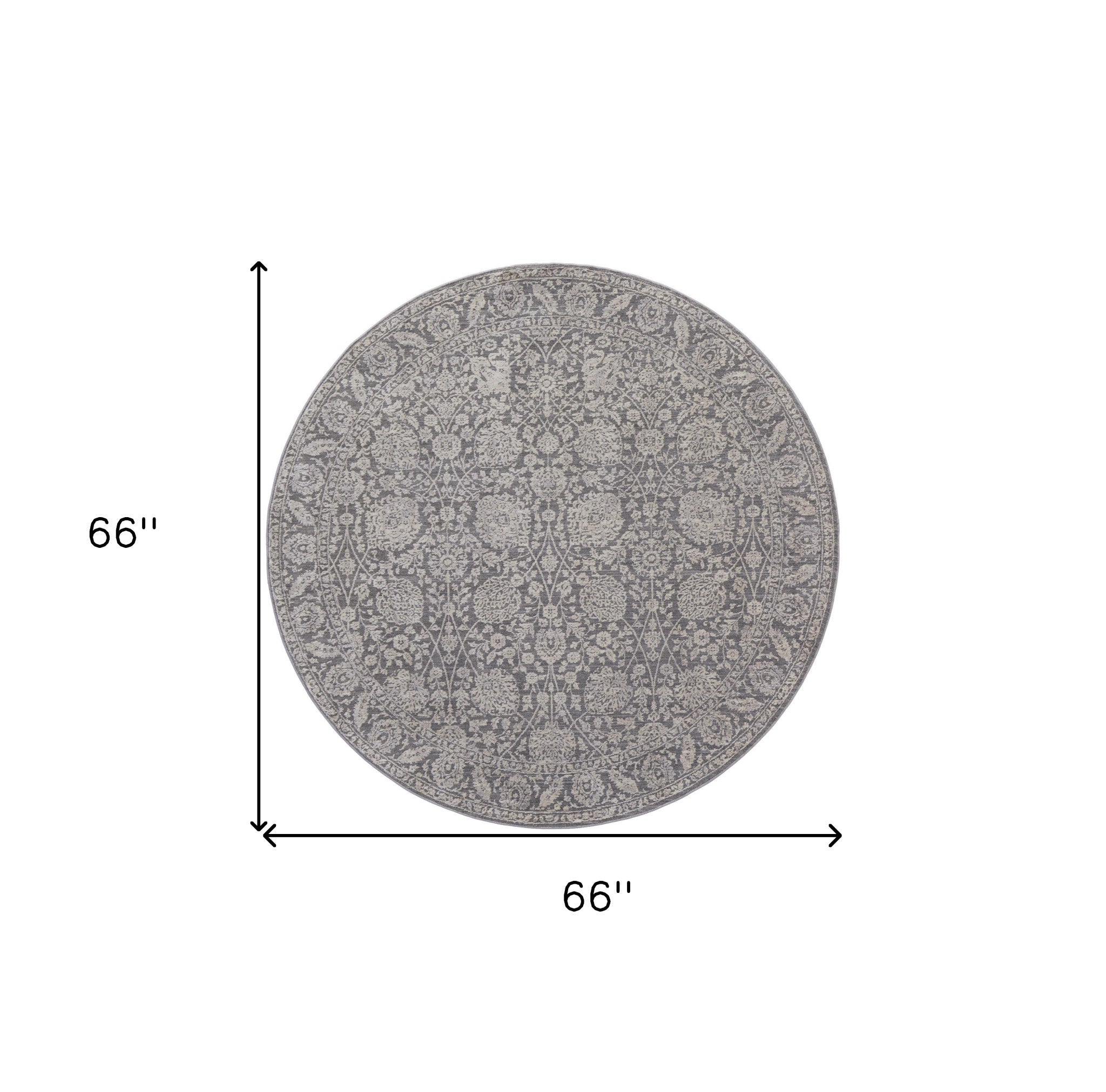 8' X 10' Taupe And Ivory Floral Power Loom Area Rug