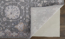 8' X 10' Gray Ivory And Red Floral Power Loom Area Rug