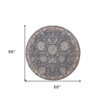 8' X 10' Gray Ivory And Red Floral Power Loom Area Rug