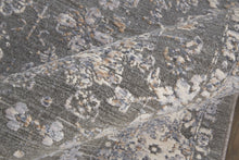 8' X 10' Taupe Gray And Orange Floral Power Loom Area Rug