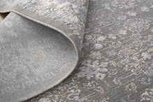 8' X 10' Taupe Gray And Orange Floral Power Loom Area Rug