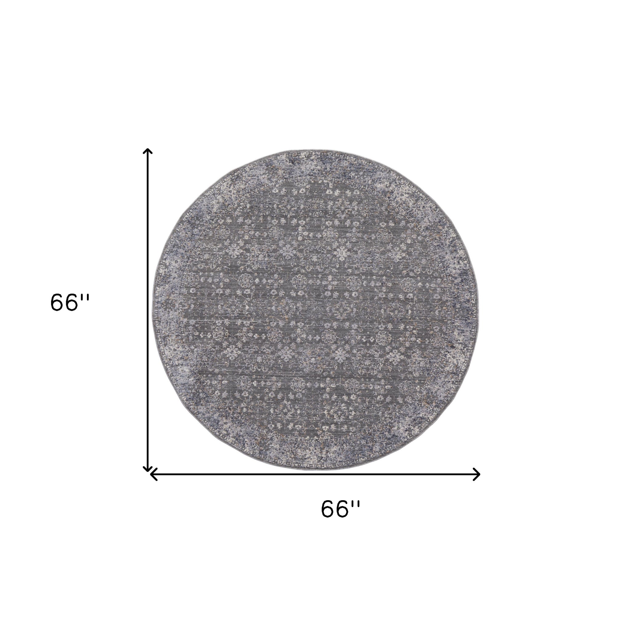 8' X 10' Taupe Gray And Orange Floral Power Loom Area Rug