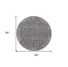 8' X 10' Taupe Gray And Orange Floral Power Loom Area Rug