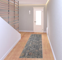 8' X 10' Gray Ivory And Tan Floral Power Loom Area Rug