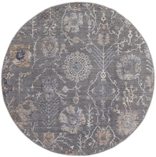 8' X 10' Gray Ivory And Tan Floral Power Loom Area Rug