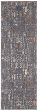 8' X 10' Gray Ivory And Orange Floral Power Loom Area Rug