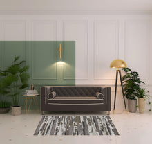 4' X 6' Brown And Ivory Abstract Power Loom Distressed Stain Resistant Area Rug