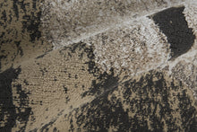 8' Ivory Brown And Taupe Abstract Power Loom Stain Resistant Runner Rug