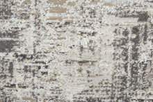 4' X 6' Ivory Gray And Brown Abstract Power Loom Distressed Stain Resistant Area Rug