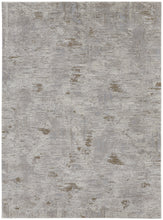 4' X 6' Ivory Gray And Brown Abstract Power Loom Distressed Stain Resistant Area Rug