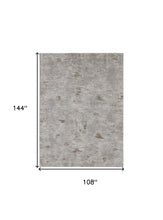 4' X 6' Ivory Gray And Brown Abstract Power Loom Distressed Stain Resistant Area Rug