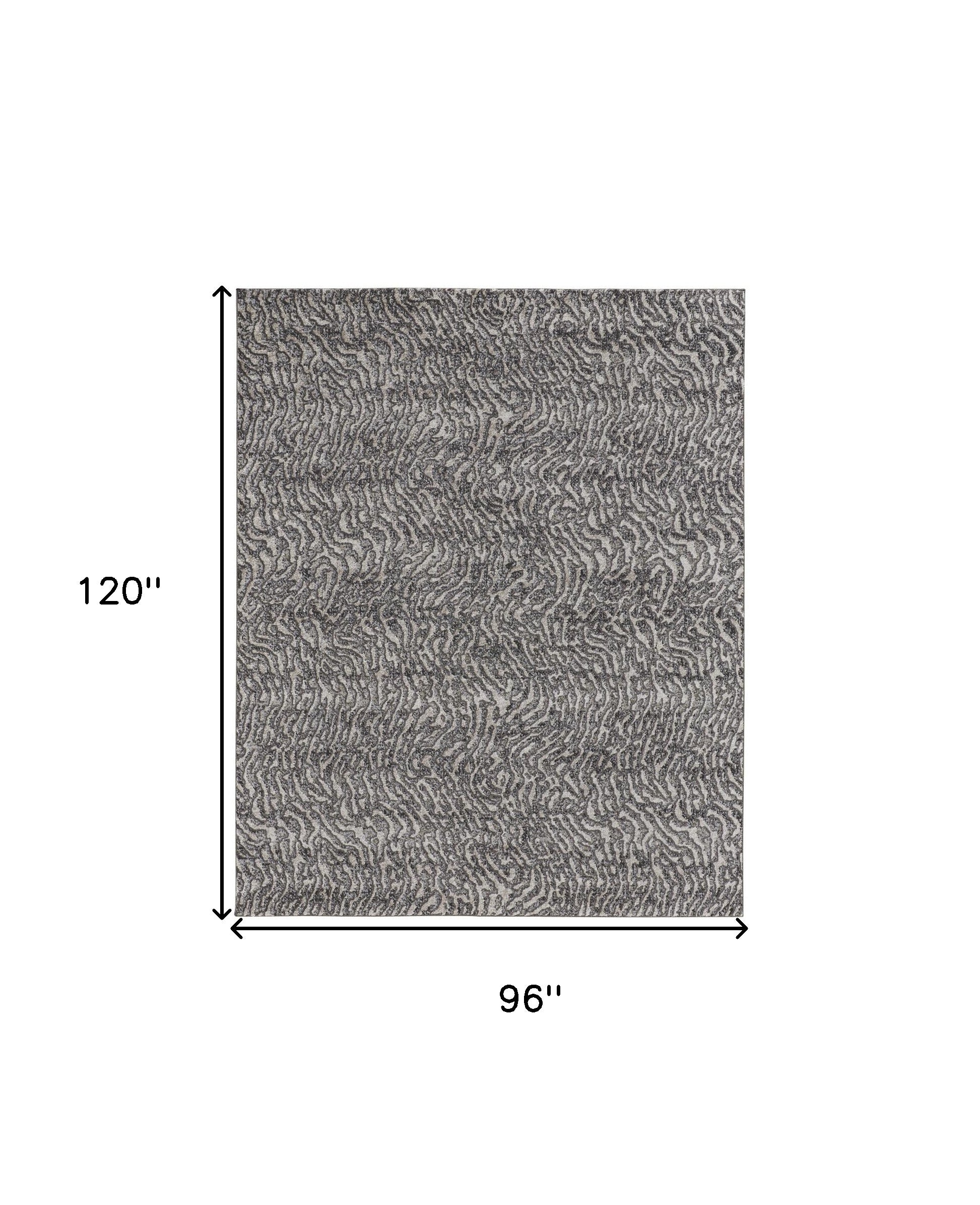 4' X 6' Gray Taupe And Ivory Abstract Power Loom Stain Resistant Area Rug