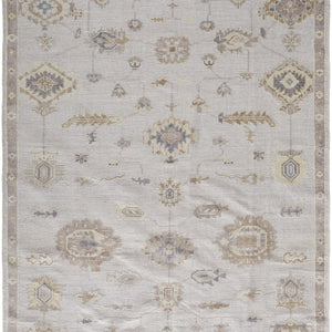 4' X 6' Ivory And Orange Floral Hand Knotted Stain Resistant Area Rug