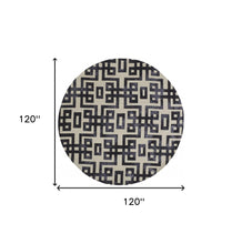 10' Ivory And Black Round Wool Tufted Handmade Stain Resistant Area Rug