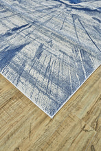 10' X 13' Blue And Ivory Stain Resistant Area Rug