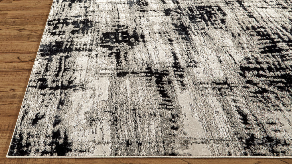 Black White And Gray Area Rug - 9' x 12'