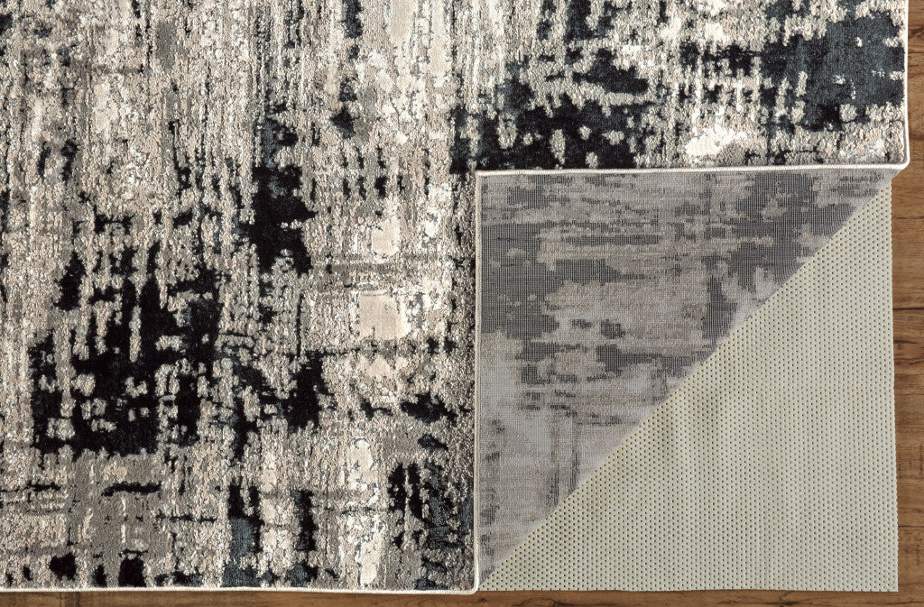 Black White And Gray Area Rug - 9' x 12'