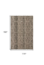 Brown Taupe And Ivory Striped Stain Resistant Area Rug - 10' x 13'
