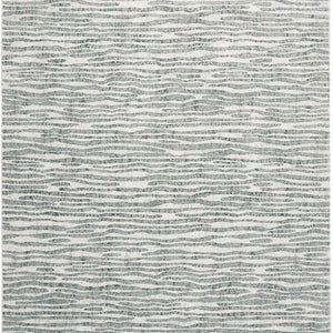 Gray Green And Ivory Striped Distressed Stain Resistant Area Rug  10' x 13'