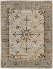 9' X 12' Tan Brown And Gray Power Loom Distressed Area Rug