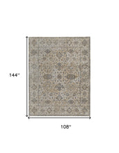 9' X 12' Ivory Tan And Gray Power Loom Area Rug