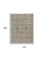 9' X 12' Ivory Tan And Gray Power Loom Area Rug