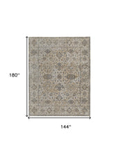 9' X 12' Ivory Tan And Gray Power Loom Area Rug
