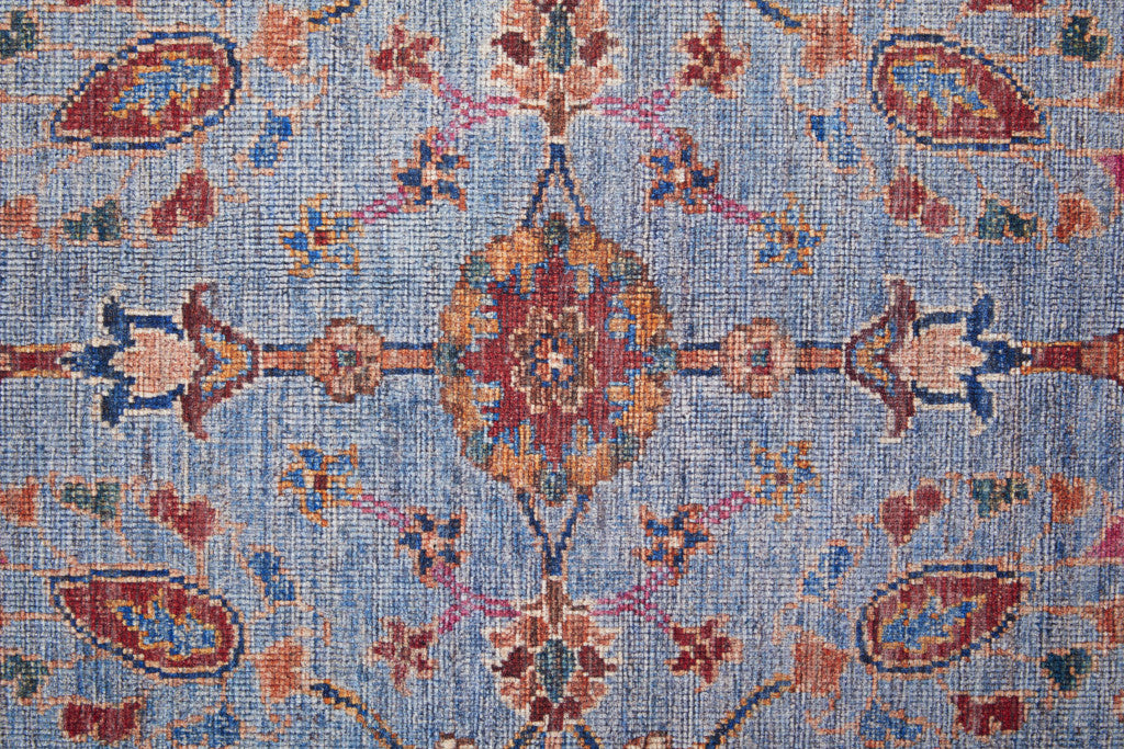 4' X 6' Gray Blue And Red Floral Power Loom Area Rug