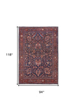 Red Orange And Blue Floral Power Loom Area Rug