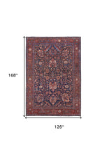 Red Orange And Blue Floral Power Loom Area Rug