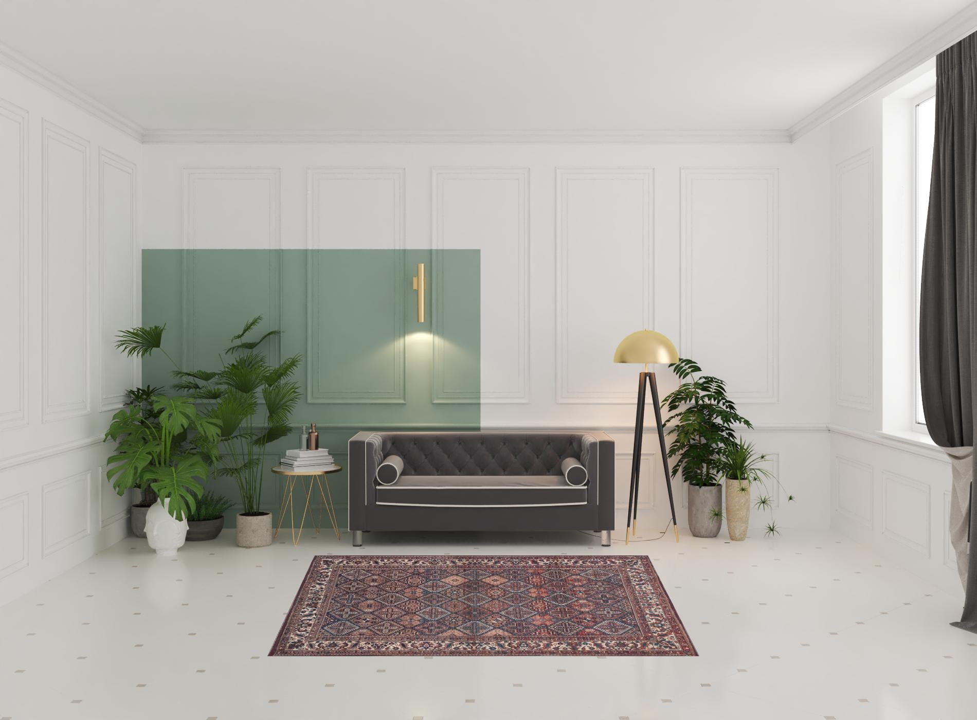 4' X 6' Brown Red And Ivory Floral Power Loom Area Rug