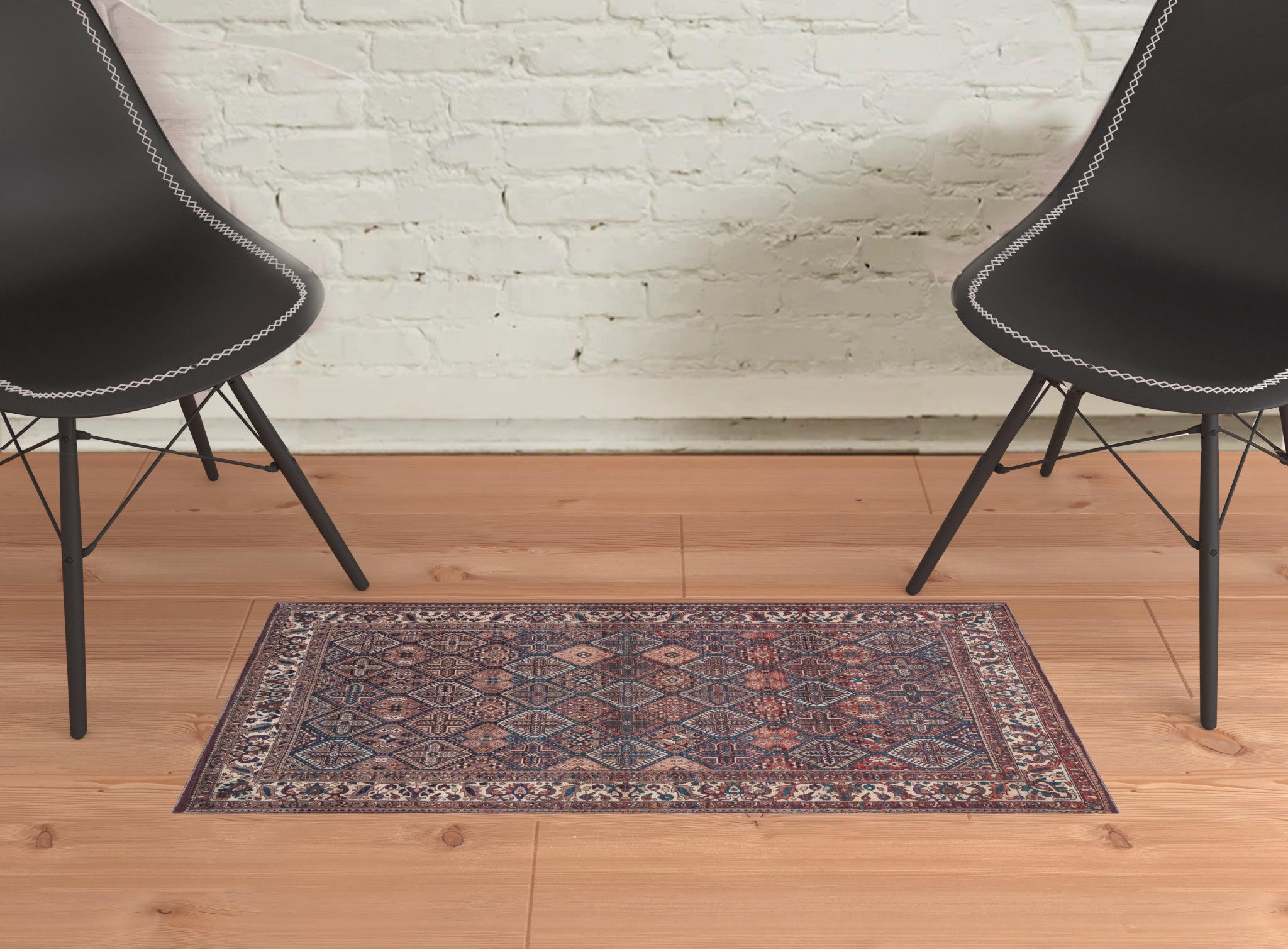 4' X 6' Brown Red And Ivory Floral Power Loom Area Rug