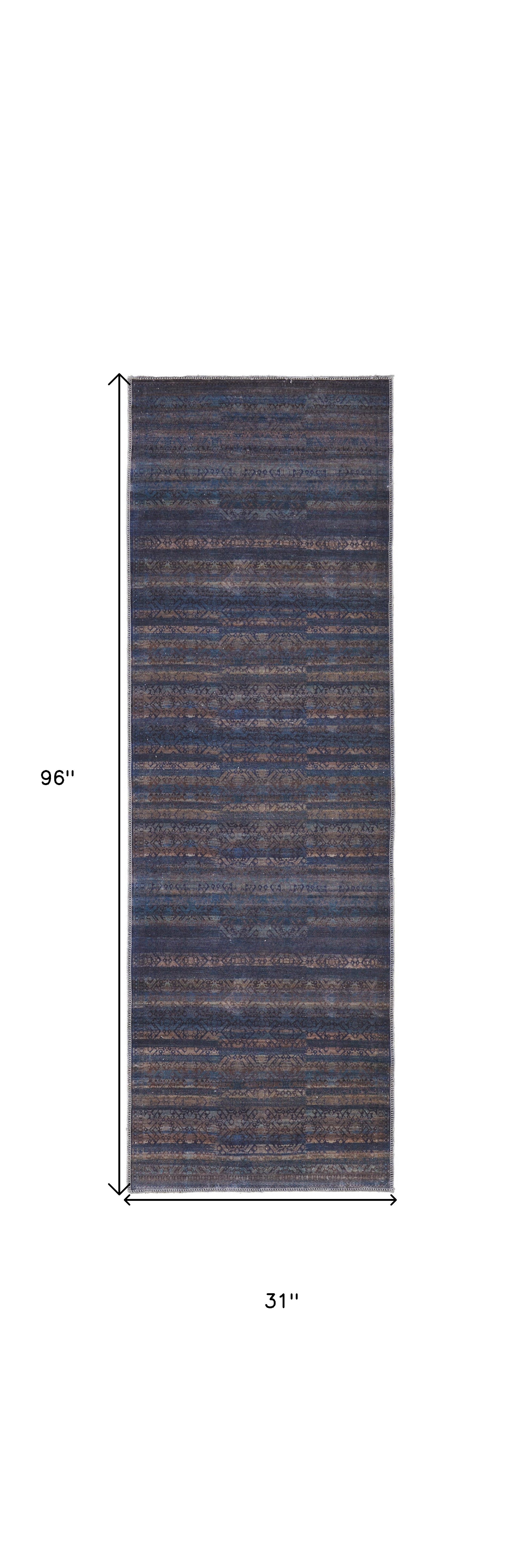 4' X 6' Blue Purple And Brown Floral Power Loom Area Rug