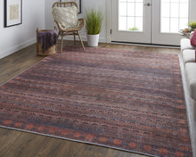4' X 6' Red Brown And Blue Floral Power Loom Area Rug