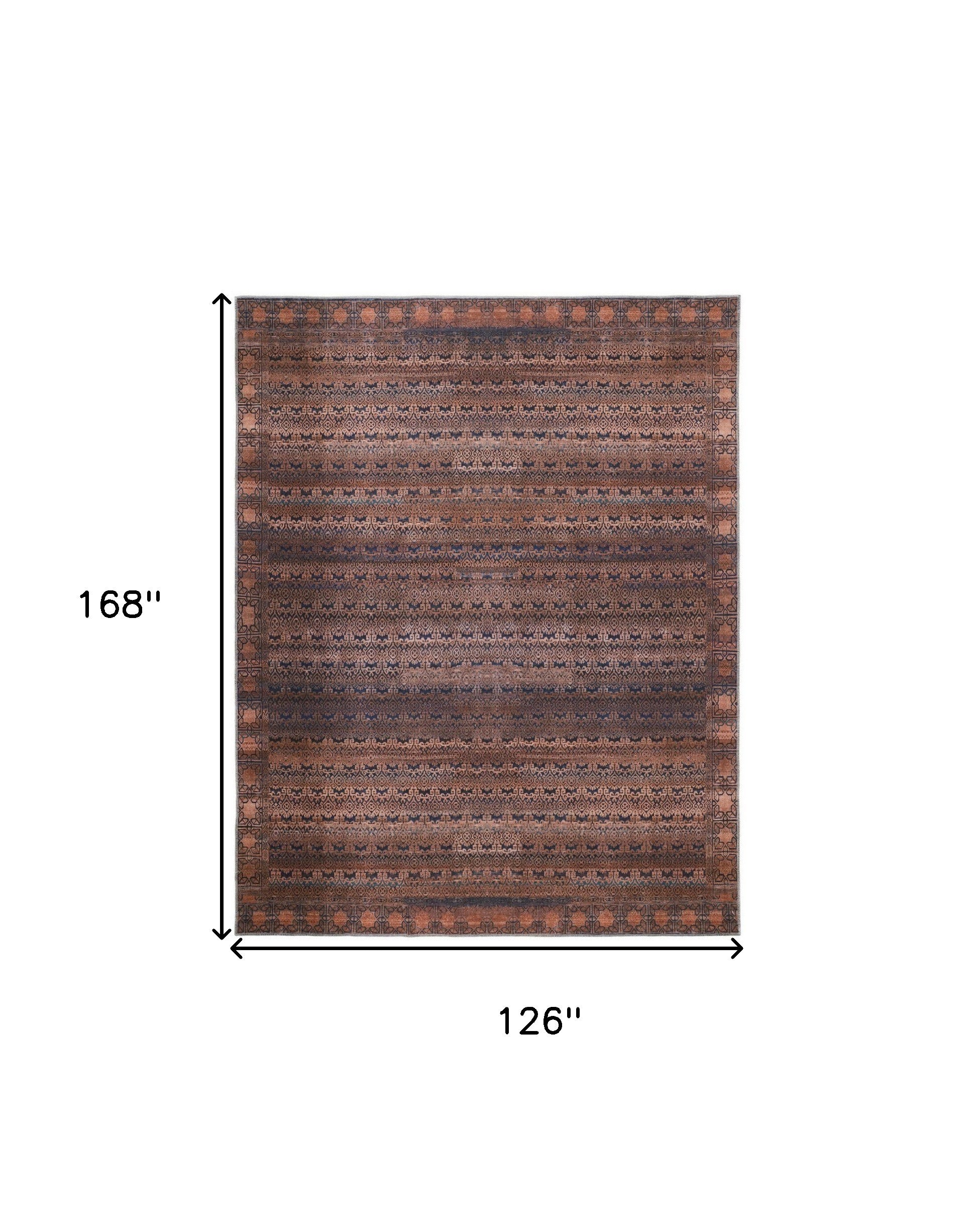 4' X 6' Red Brown And Blue Floral Power Loom Area Rug