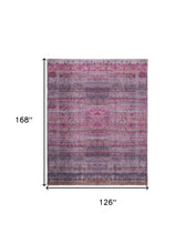 4' X 6' Pink And Purple Floral Power Loom Area Rug