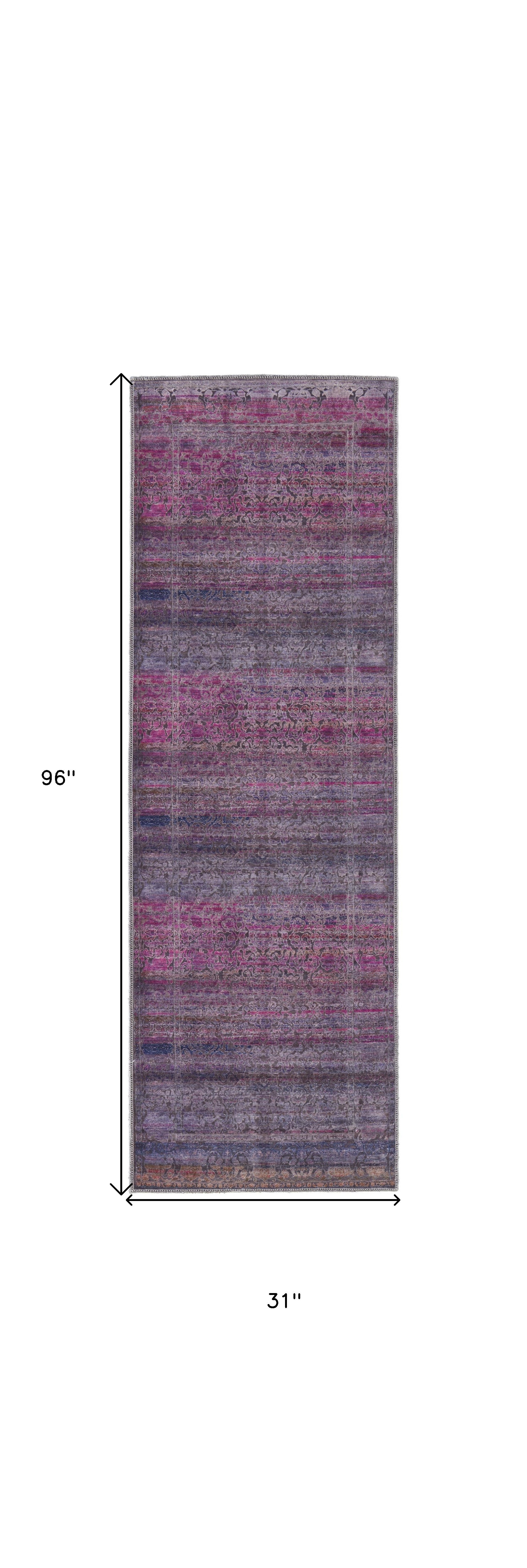 4' X 6' Pink And Purple Floral Power Loom Area Rug