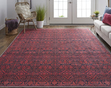 4' X 6' Red And Black Floral Power Loom Area Rug
