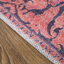 4' X 6' Red And Black Floral Power Loom Area Rug