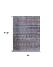 4' X 6' Tan Blue And Pink Striped Power Loom Area Rug