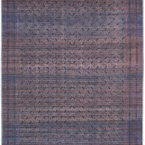 4' X 6' Blue Pink And Purple Floral Power Loom Area Rug