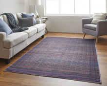 4' X 6' Blue Pink And Purple Floral Power Loom Area Rug