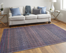 4' X 6' Blue Pink And Purple Floral Power Loom Area Rug
