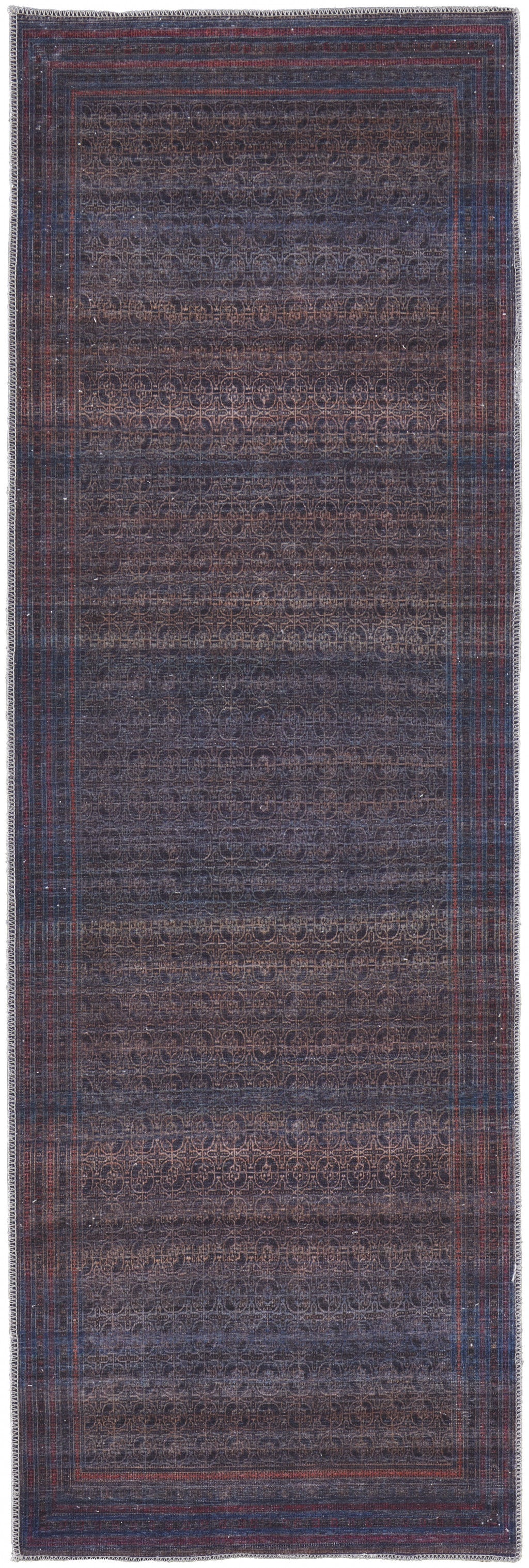 4' X 6' Blue Pink And Purple Floral Power Loom Area Rug