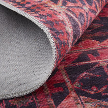 4' X 6' Red And Gray Geometric Power Loom Area Rug