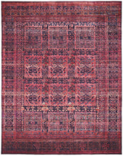 4' X 6' Red And Gray Geometric Power Loom Area Rug