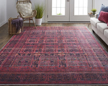 4' X 6' Red And Gray Geometric Power Loom Area Rug