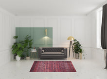 4' X 6' Red And Gray Geometric Power Loom Area Rug