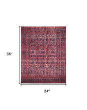 4' X 6' Red And Gray Geometric Power Loom Area Rug