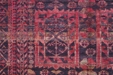 4' X 6' Red And Gray Geometric Power Loom Area Rug
